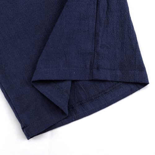 SHEKINI Women Trousers Elasticated High Waist Wide Leg 7‘’ Pants with Pockets Ladies Elegant Loose Casual Lounge Palazzo Pants, Navy Blue, M - Image 4