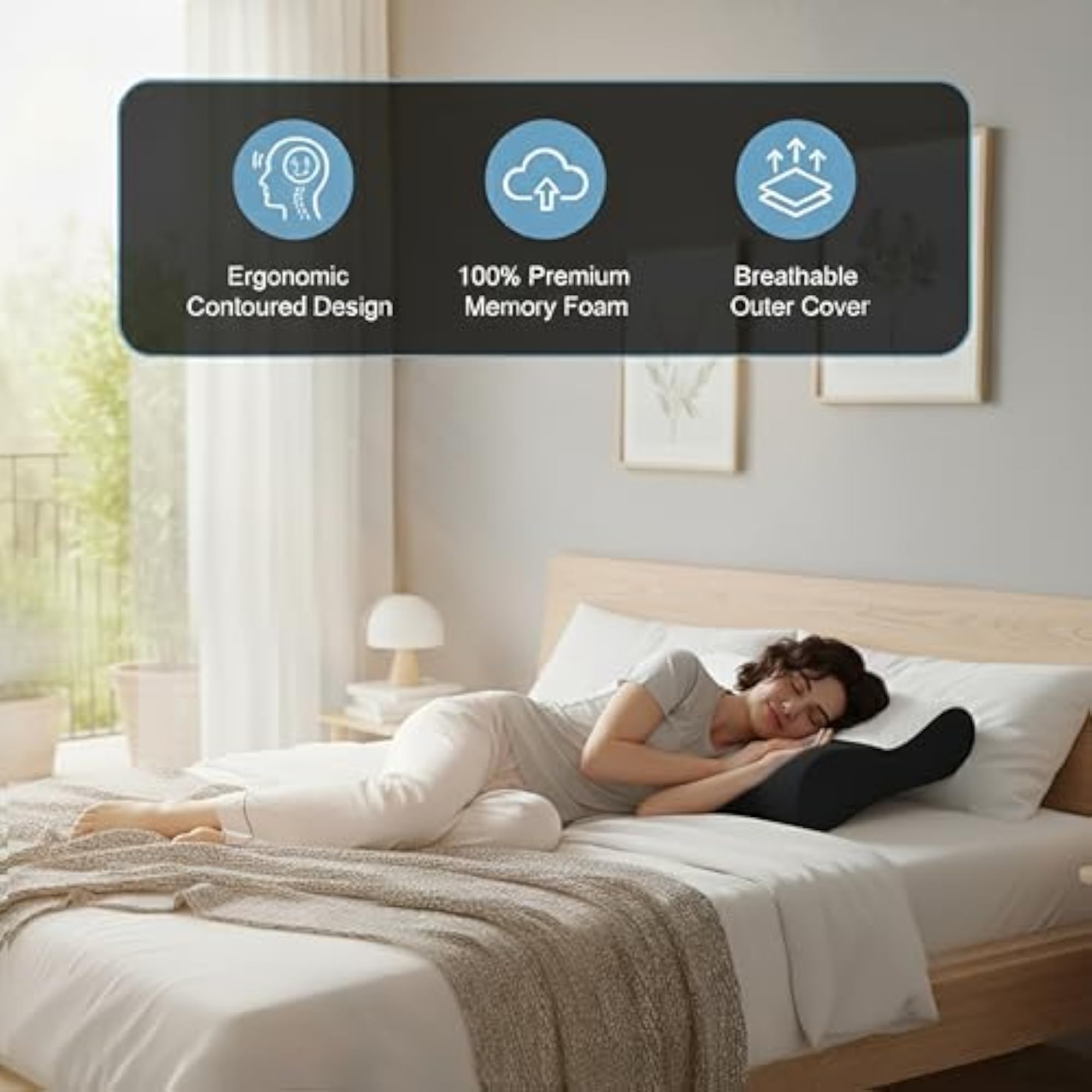 Dr. Memory Foam Pillow, Ergonomic Neck and Shoulder Support