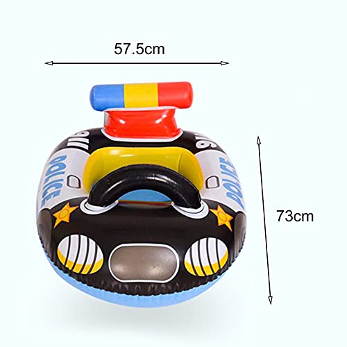 Baby Swimming Pool Float Ring, Swim Ring Police Car Design Inflatable Pvc Cartoon Shape Pool Float For Summer Black #TOP5