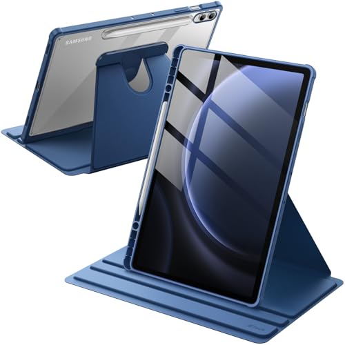 Image of JETech Rotating Cover Case for Samsung Galaxy Tab S10+ 2024 /Tab S9 FE+ /S9+ 2023 12.4-Inch with S Pen Holder, Not for Tab S8+ 12.4-Inch, 360 Degree Rotation Protective Stand Cover (Navy)