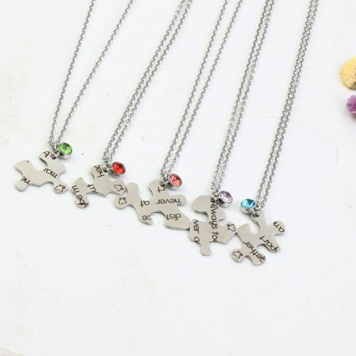 TISDA 5 BFF Best Friend Necklace Puzzle Friendship Sister Pendant for 6 (white) by TISDA - Used condition - Image 2