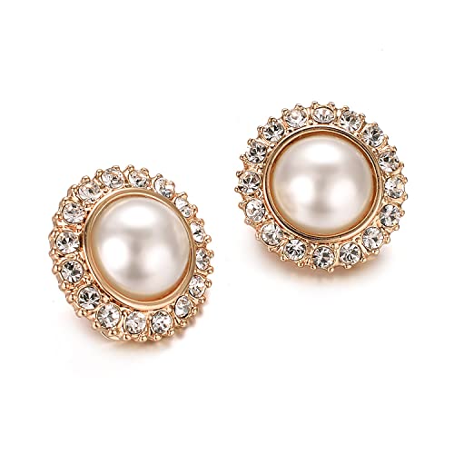 Yoursfs Ivory Pearl Clip On Earrings For Women 18k Gold Plated Flower Wedding Fashion Jewelry CZ Dainty Earring4