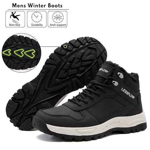 Mens Winter Snow Boots Warm Fur Lined Hiking Boots Anti-Slip Walking Ankle boots Leather Outdoor Shoes3