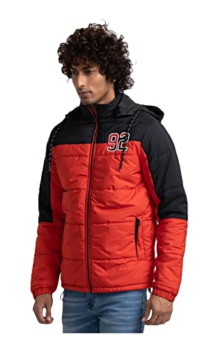 Image of Spykar Men's Cotton Blend Standard Length Tafflon Straight Fit Full Sleeve Plain Classic Collar Casual Jacket