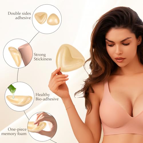 Sticky Bra Breast Enhancement, Sticky Bra Push Up Double Sided Bra Inserts Bra Pads for Bikini & Swimsuit Sport3
