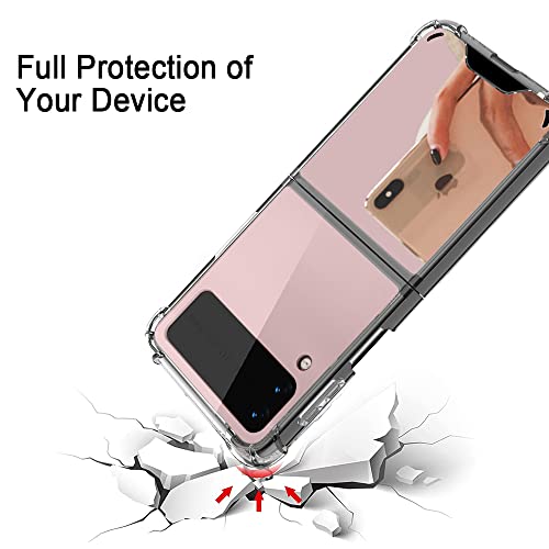 Rosehui For Samsung Galaxy Z Flip 3 5G (2021) Folding Case Luxury Bling Plating Mirror Design For Girls Women Hard Pc With Soft Tpu Bumper Shockproof Protective Cover For Samsung Z Flip 3,Rose Gold #TOP1