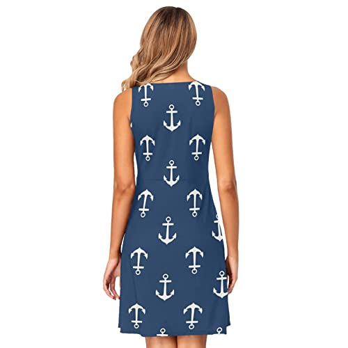 Women Sports Sundress - Anchors Elastic Pleated Waist Tennis Dresses Xl #TOP6