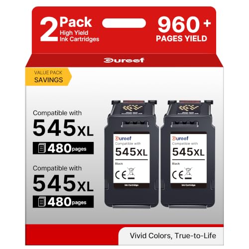 Image of Gureef 545XL Ink Cartridge Black Replacement for Canon 545 Black Ink Cartridge XL for Printer Ink Cartridges 545XL for PIXMA TS3355 Printer (2 Black)