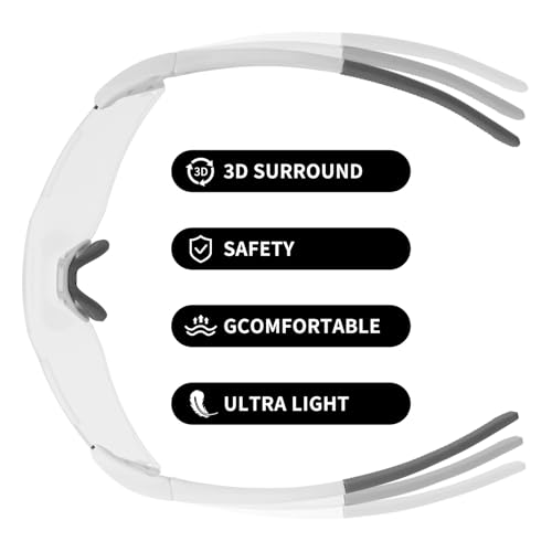 TOSUOD Fit Over Sunglasses for Cycling | Over Prescription Glasses | White Frame with Photochromic Lenses (Clear to Dark) by TOSUOD - Image 4