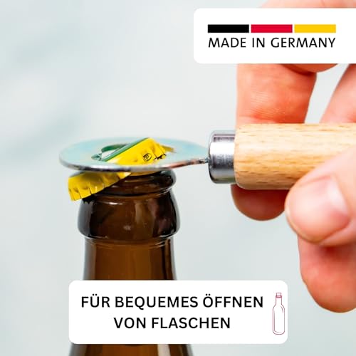 Westmark Flaschenöffner/Kronkorkenöffner, Länge: 14,1 cm, Holz/Stahl, Woody, Hellbraun/Silber, 10082270