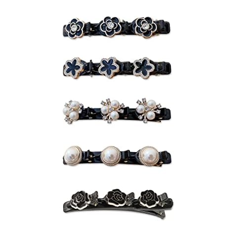 Androxeda 5 unidades Pinzas de pelo trenzadas con piedras brillantes Cover