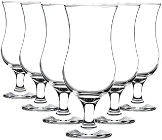 Rink Drink 6X 460ml Pina Colada Glasses - Tall Hurricane Style Poco Grande Party Milkshake Drinking Barware - Dishwasher Safe