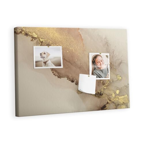 Korktafel Planung Wandmontage inkl. Reißnadeln | Praktisches Memoboard für Home Office, Schule, Büro | Organisation von Notizen, Terminen, Fotos, Aufgaben 60x40 - metallisch - Goldmarmor Korktafel Planung Wandmontage inkl. Reißnadeln | Praktisches Memoboard für Home Office, Schule, Büro | Organisation von Notizen, Terminen, Fotos, Aufgaben 60x40 - metallisch - Goldmarmor
