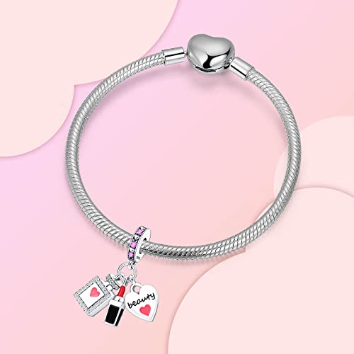 GOINEVA Perfume Lipstick Dangle Charm 925 Sterling Silver Charm Fits Women's Charm Bracelet & Necklace Jewelry Gifts for Women by GOINEVA - Used condition - Image 2