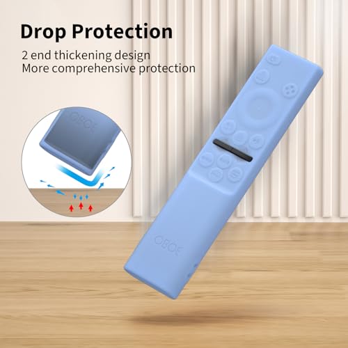 Image of Samsung QLED TV Remote Cover - Silicone Case with Loop (Glow in Dark Blue) - Compatible with Samsung Smart TV Remote BN59-01311