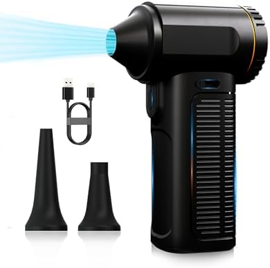 Soplador De Aire Eléctrico Portátil - 130.000 Rpm, Velocidad Ajustable, Luz LED, Carga USB-C, Para Limpieza
