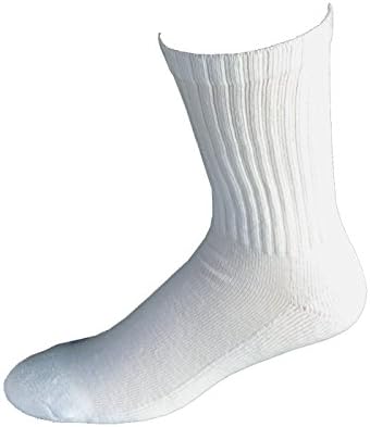 Dryons Men's Moisture Wicking White Crew Acrylic Socks - 12 pairs - Made in USA