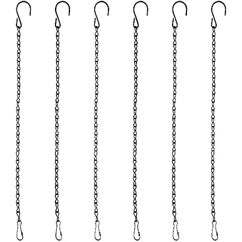 ZJWZSLI 6 Pack 19.7 Inch Hanging Chains,Black Hanging Basket Chain,for Hanging Plants,Bird Feeders,Billboards,Basket,Planters, Lanterns,Wind Chimes and Etc Ornaments Outdoor/Indoor Use Cover