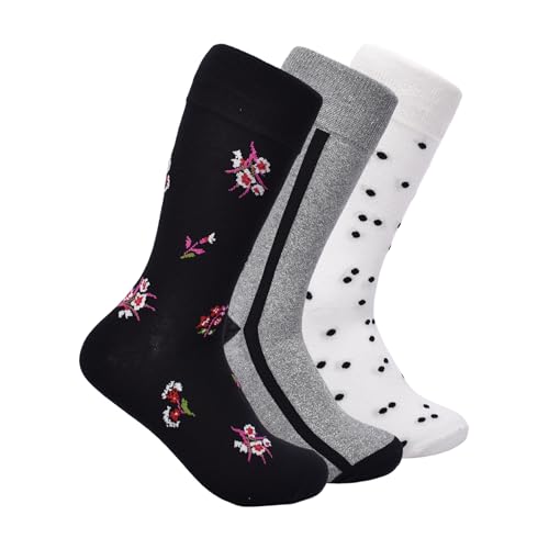 kate spade new york Women's 3-Pack Fall Garden Crew Socks, Soft & Comfortable