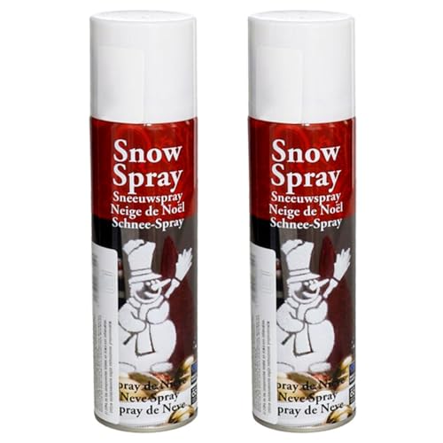 Acan Tradineur - Pack de 2 Botes de Spray Nieve, Crear Ambiente de Invierno navideño, decoración de árboles de Navidad, belén, nacimientos, Ventanas, Adornos, 250 ml
