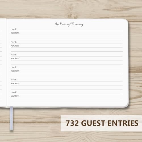 Image of Tiankool Funeral Guest Book for Memorial Service - in Loving Memory Guest Book for Funeral Sign in - Celebration of Life Guest Book for Funeral Guest Registry-134 Pages,10 inch x 7 inch,Hardcover,White