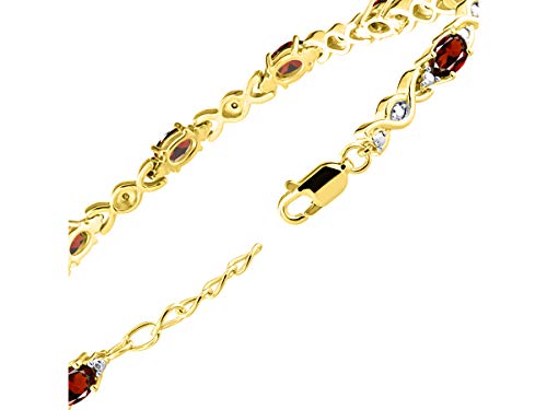 Image of Rylos Bracelets for Women Yellow Gold Plated Silver XOXO Hugs & Kisses Tennis Bracelet Gemstone & Diamonds Adjustable to Fit 7 inch-8 inch Wrist, 10 Gorgeous 6X4MM Jewelry for Women Friendship Bracelets
