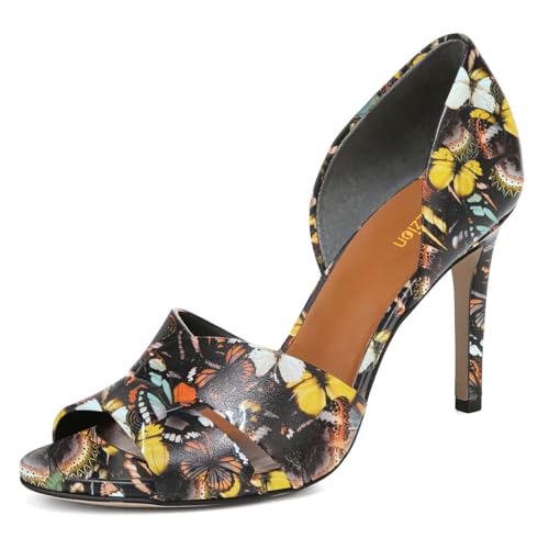 Pazzion Women's Sexy Open Almond Toe High Heeled D'Orsay Pumps Slip On Stiletto Heeled Two Pieces Sandals Versatile Party Evening Shoe Size 4-16 US