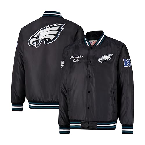 Ultra Game Adults NFL Official Supreme Satin Jacket Philadelphia Eagles Current Logo Medium