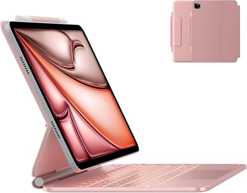 Image of typecase Edge for iPad Air 11 (M4 2026 / M3 2025 / M2 2024), Air 5th /4th & Pro 11 (4th /3rd /2nd /1st), 11-Color Backlit & Touchpad, Magic Floating Keyboard (NOT for 10th /A16 /Pro 11 (M5 /M4) - Rose Gold'26