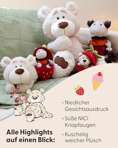 NICI Kuscheltier Bär Bendix 20cm Green I Schlenkernder Teddybär mit großen, knuffigen Tatzen I Plüschtier für Schmusetierliebhaber I Stofftier – 49436
