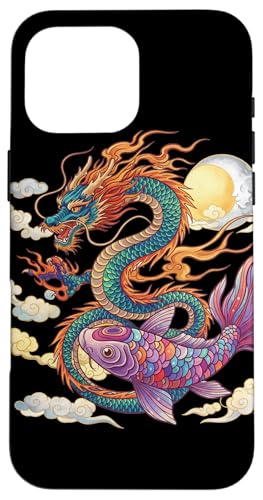 Dragon Clouds Vintage Japanese Koi A[g X}zP[X iPhone 16 Pro Max p