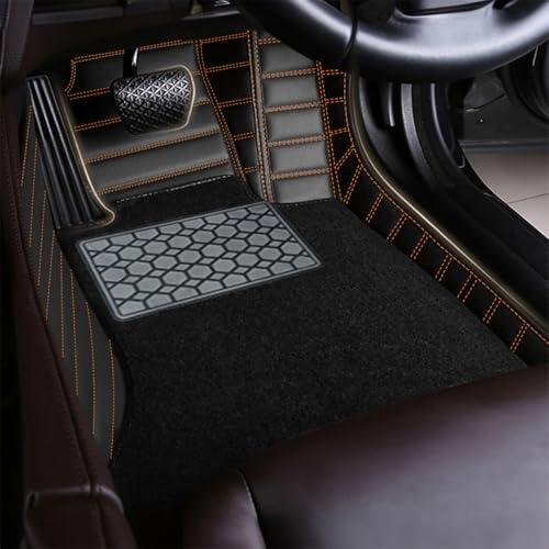 Image of Antiskid Premium 9D Car Mat Full Set for Tata Punch 2026 | Luxury Leather Dual-Stitch Full Set 9D Car Floor Mat || 100% Waterproof ||Color: Black Tan