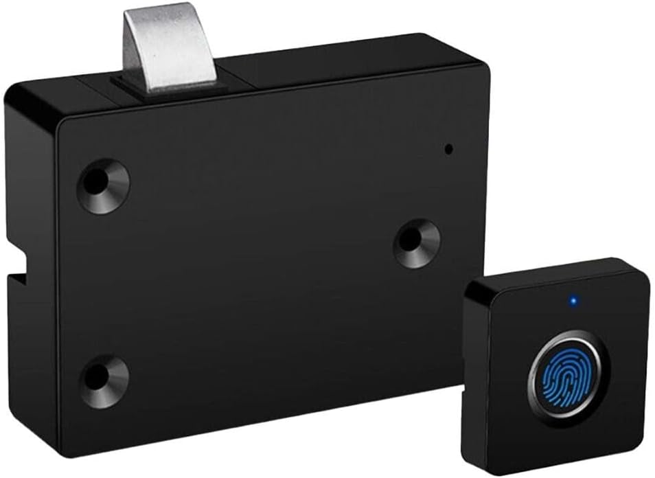 Fingerprint Drawer Lock, 0.5s Quick Cabinet Lock with AI Chip, USB Rechargeable Keyless Lock Home Desk Dorm Shoe Cabinet Wardrobe, Holds 20 Fingerprints, Black