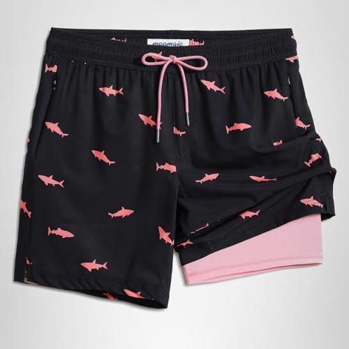 maamgic Swim Trunks Men 2 in 1 Mens Bathing Suit 7 Inch Quick Dry Mens Swimming Trunks with Zipper Pockets — view 9