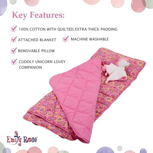 Image of Emily Rose Pink Toddler Nap Mat Set with Warm Blanket
