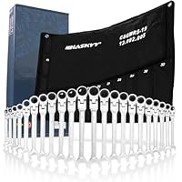 Moersleutel 15 HASKYY 22-delig Ringsleutel Set - 6-32 Mm, 72 Tandjes Ratel, Chroom-vanadium Staal, In Opbergtas 22 Delige Ringsleutel 6-32 Mm Industriële Kwaliteit