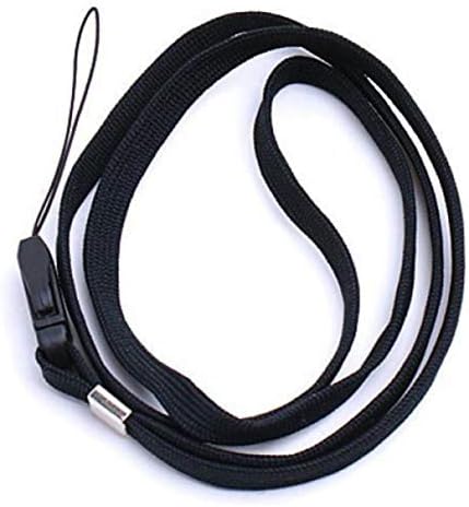 Black Lanyard 16 inch Length for ID Badge Holder Phone Camera Neck Strap Two Parts with Clasp by Noondl Stationary