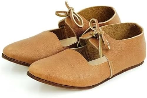 Generic Medieval Renaissance Latchet Shoes Handcrafted 15Th Century Leather Footwear For Women  cover
