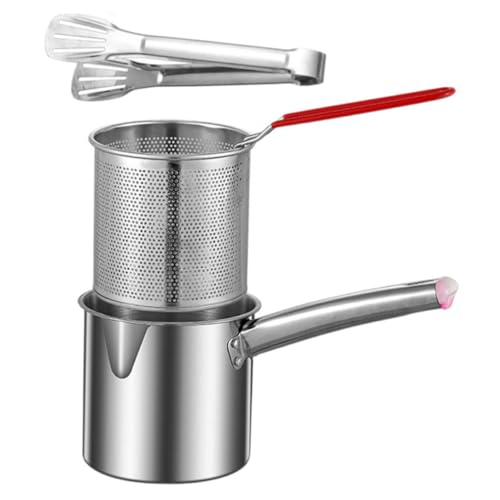 GLEAVI Deep Frying Pot Basket Stainless Steel 304 Nonstick Large Capacity Easy Handle Efficient Oil Usage Home Use