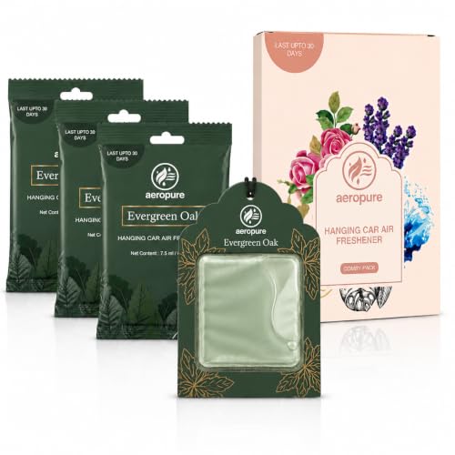 Image of Aeropure Gel Wink Hanging Car Perfume | Long-Lasting Gel Based Car Air Freshener | Car Accessories | Last Up to 30 Days | Evergreen Oak - Pack of 3