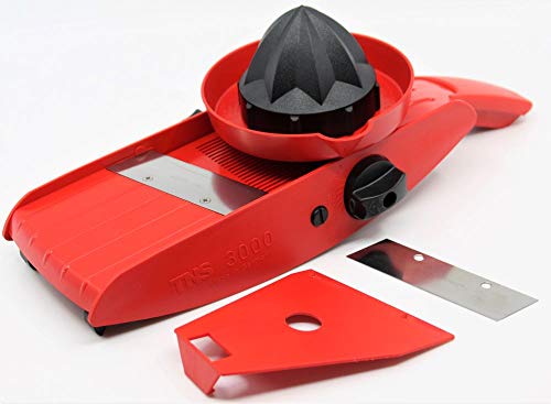 KOMPLETT-SET MIT ERSATZMESSER MESSERSCHUTZ ORIGINAL TNS 3000 GEMÜSEHOBEL ALL IN ONE - WUNSCHFARBE (Hellrot - Lightred)