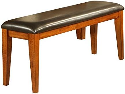 Simply Furniture Roanoke Bench with Black Faux Leather Upholstery - 50x14x20 Inches