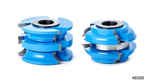 Amana Tool - SC596 2-Piece Carbide Tipped 3-Wing Stile & Rail Exterior Door 3-17/32 Dia x