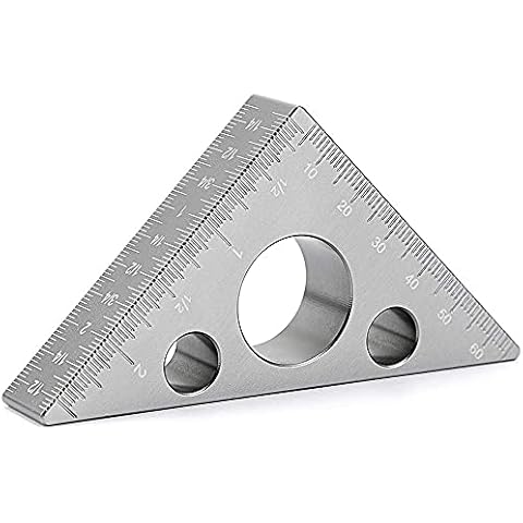 Woodworking Triangle Angle Ruler, Aluminum Alloy Angle Ruler, 45 Degree Angle Ruler, Measuring Triangle, Aluminum Alloy Triangle Ruler with Read Clearly and Durable, for Engineer Carpenter, Measuring Cover