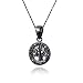 Produktbild MATERIA 925 Silber Damen Anhänger Lebensbaum Zirkonia schwarz rhodiniert 10x16mm für Halskette #KA-353