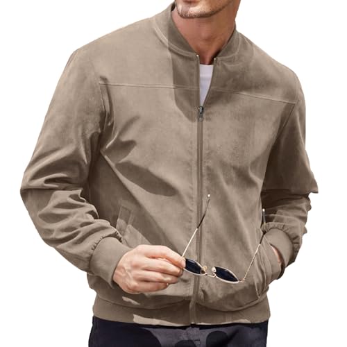 Chaqueta ligera casual para hombre en ante sintético miniatura 3