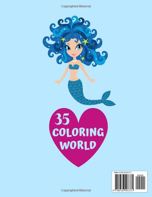 Mermaid coloring book for kids: A bundle of unique mermaid coloring patterns for kids perfect and cute easy educational Coloring and activity book ... kids who love to color in toddler pattern. image 3