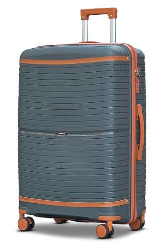 ZAAPPY Hard Shell Unbreakable PP Luggage Lightweight, Secured Lock, Smooth Wheels (Grey, Checked-In-28-Inch)