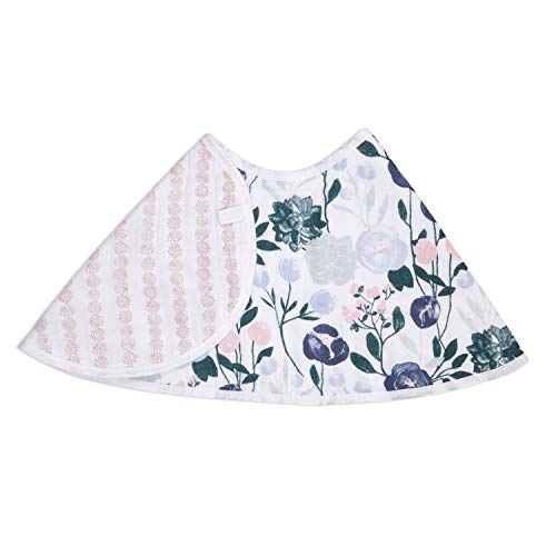 Image of aden + anais Essentials Burpy Bib, 100% Cotton Muslin, Soft Absorbent 4 Layers, Multi-Use Burp Cloth and Bib, 22.5" X 11", Single, Flowers Bloom