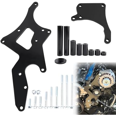 RiAiCiING LS Engine Serpentine Bracket Alternator Power Steering Pump Swap Conversion for GM Chevrolet LS1 LS2 LS3 LS6 LS7 4.8L 5.3L 6.0L 6.2L Truck & SUV Engines Cover